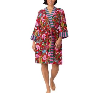Room Service Floral Owl Zebra Kimono Sleeve Robe S